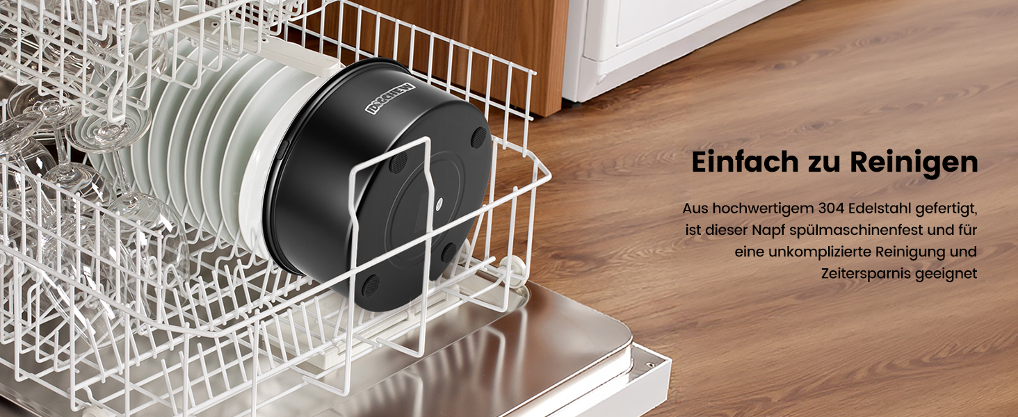 Миска для собак 1л без обливання, з нержавіючої сталі, чорна. Анти-обливання, з протиковзким дном, легко миється, сумісна з посудомийною машиною