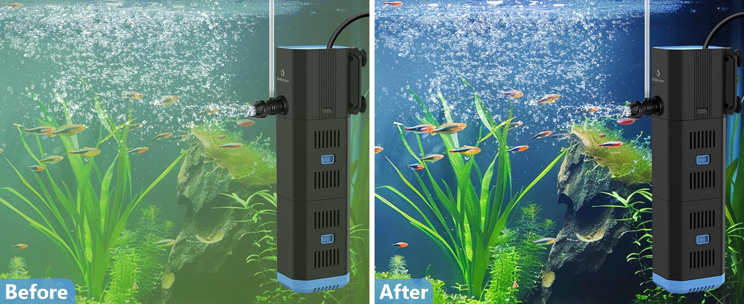 Акваріумний фільтр Fishkeeper 1000 л/год, 16W, для акваріумів 120-300 л, 4-в-1 (фільтр, аератор, помпа, губка)