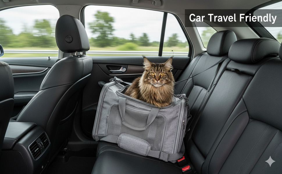 Транспортна переноска для кота та собаки Vuxava, складана, дихаюча, з плечовим ременем та знімним килимком (Сірий, L)