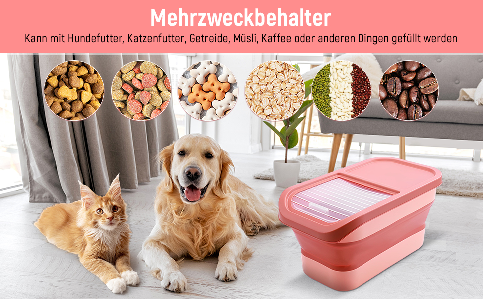 Контейнер для корму для собак Colcolo, 10 кг, складний, герметичний, зелений