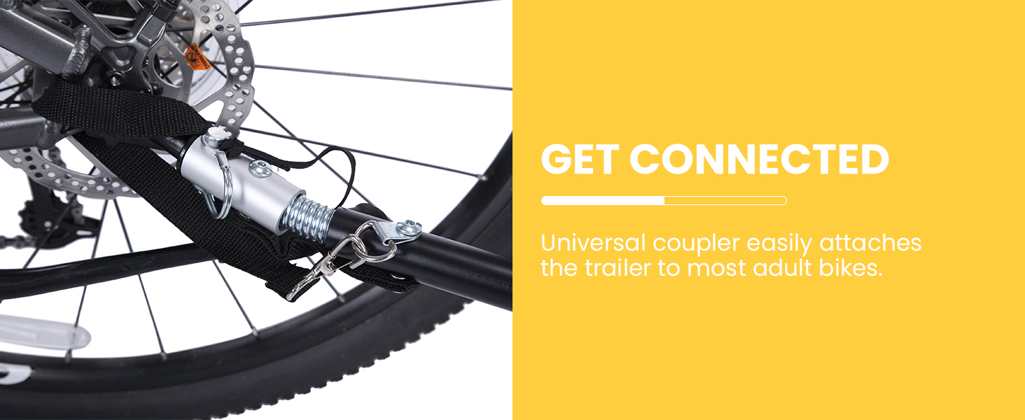 Причеп для велосипеда Sepnine для 2 дітей, від 12 місяців, швидко кріпиться, складаний, з 5-точковим ременем та кишеньками для зберігання, BT609-Жовтий