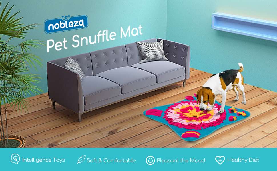 Килимок для собак Nobleza, інтелектуальна іграшка для пошуку їжі, 70x70 см, блакитний