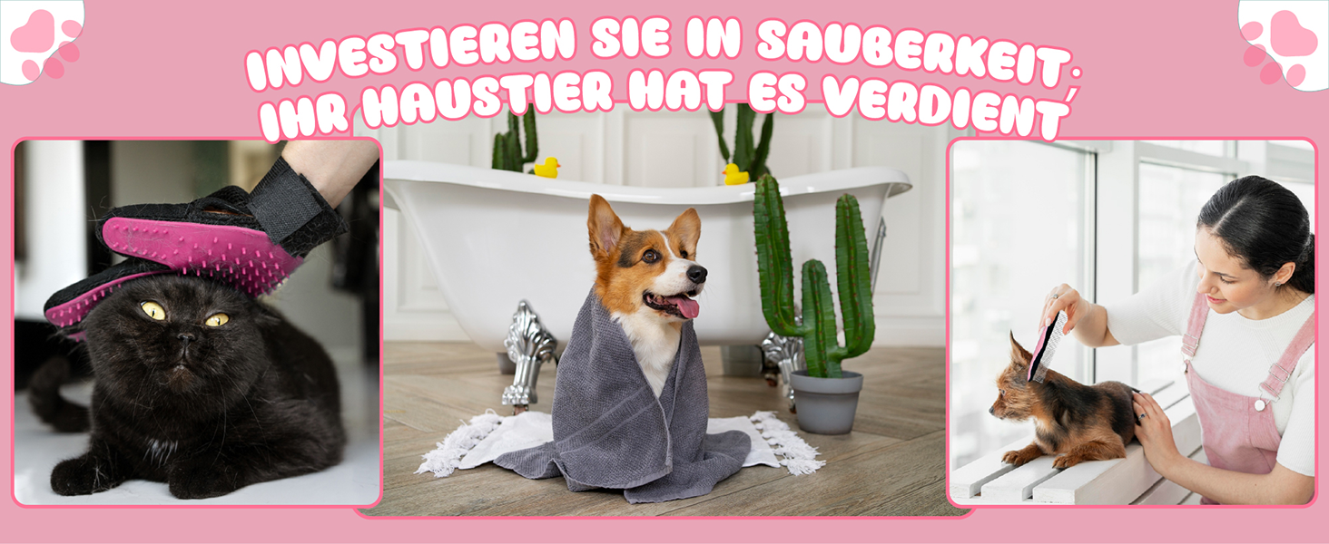 Набір для догляду за тваринами 9 предметів: щітка для собак та котів, очищувач лап, зубна щітка для пальців, обрізач кігтів, пилка для кігтів, гребінець для собак, рукавичка для догляду за котами, щітка для миття