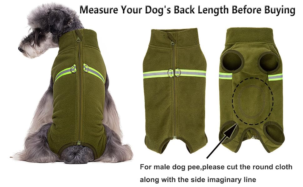 Теплий зимовий пуловер для собак з флісу та світловідбиваючою жилеткою (зелений, XXL)