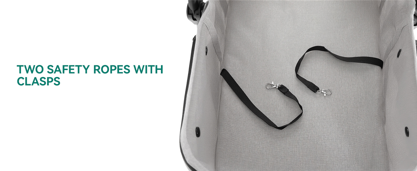 Візок для собак та котів YITAHOME 15 кг, 3 колеса, сітчасте вікно, гальма, міцний, сірий