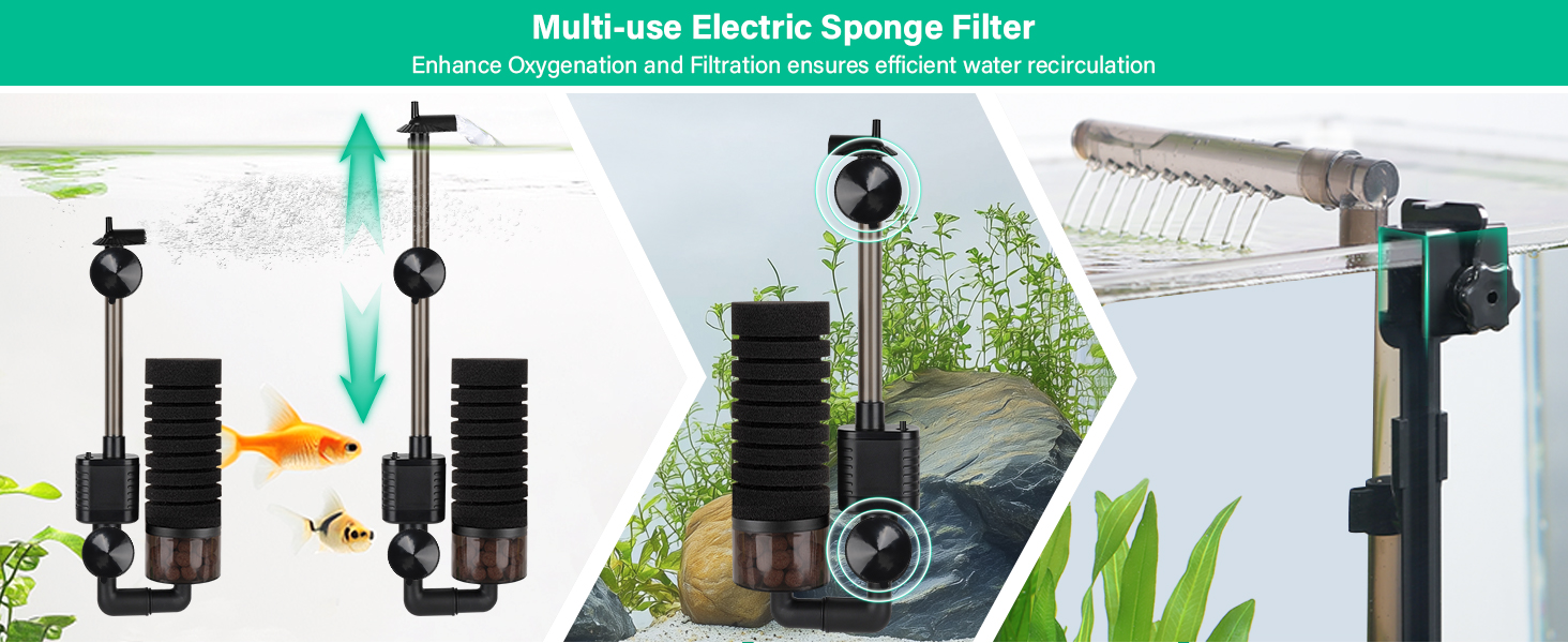 Електричний акваріумний фільтр Hygger USB, для акваріумів до 170л, тихий, з керамічними кульками