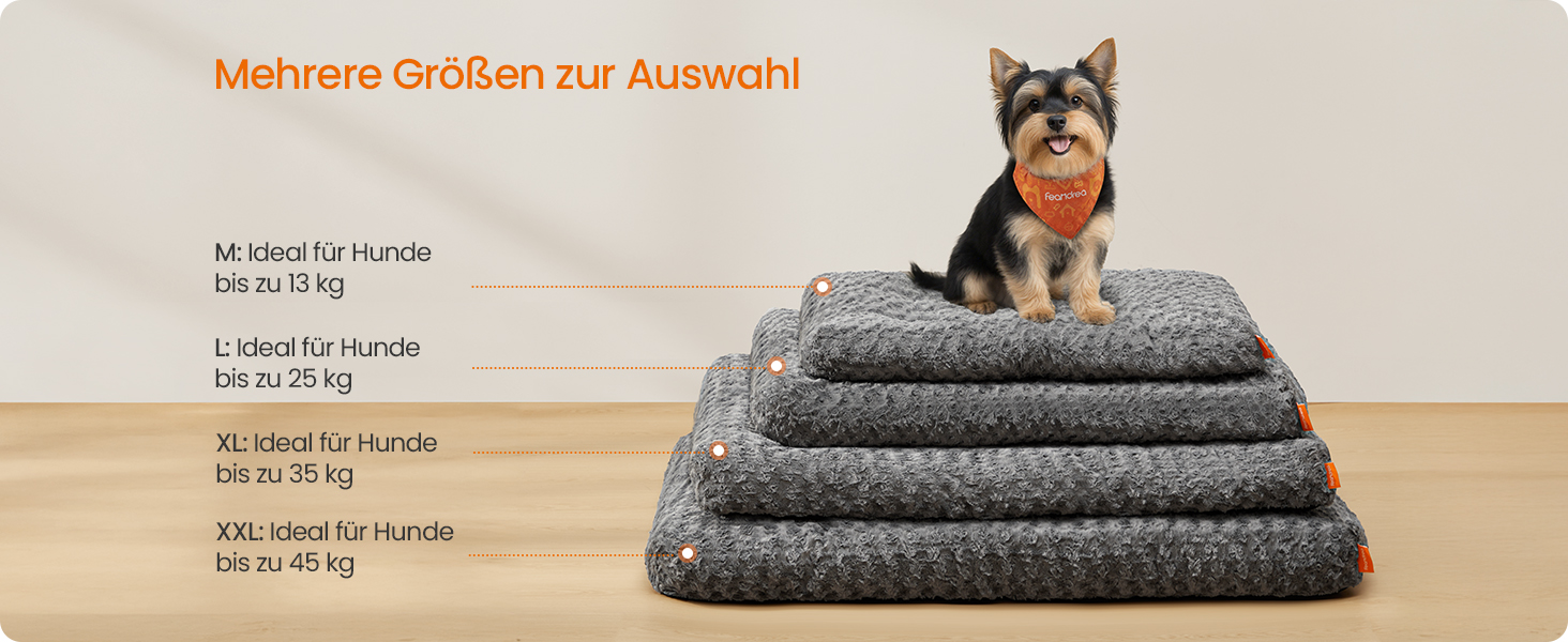 Ліжко для собак Feandrea XL, плюшеве, 110 x 73 см, для великих собак, м'яке, миється, нековзне, сірий PGW293GN01 (L 95 x 60 x 10 см)