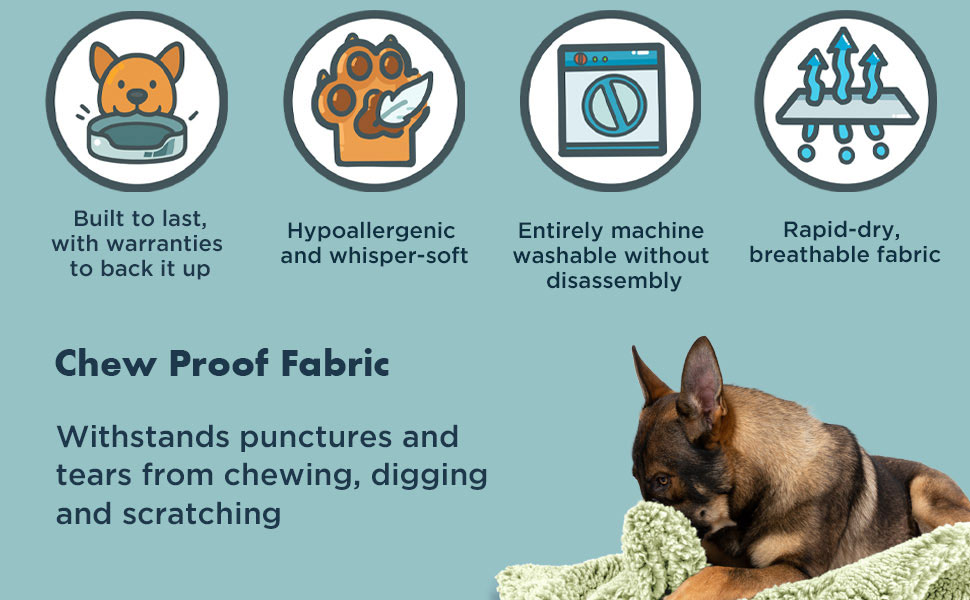 Міцне ліжко для собак Toutwool від жування - м'який лежак у переноску для собак - надійний лежак для агресивних жувальників - можна прати, ідеально підходить для маленьких порід & розмір L 62 см, (XS, Gleam)