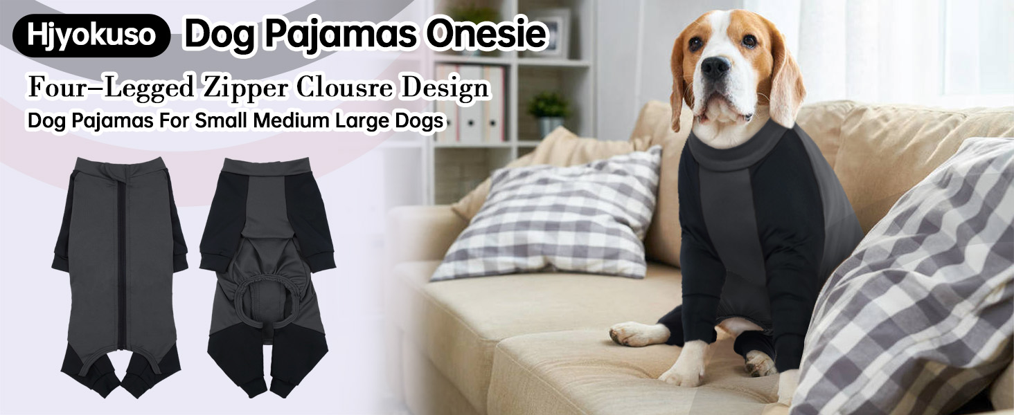 Комбінезон для собак, піжама для собак середніх порід, одяг після операції для Французького бульдога, Кокер-спанієля, Бігля (M, Сірий)