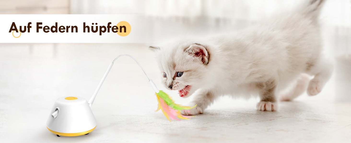 Інтерактивна іграшка для котів TGFIX 3 в 1 – електрична, з колесами та лазером, розвиваюча, з USB-зарядкою (жовта)