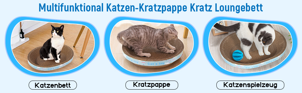 Кігтеточка-ліжко для котів з картону, 53 x 8.5 см