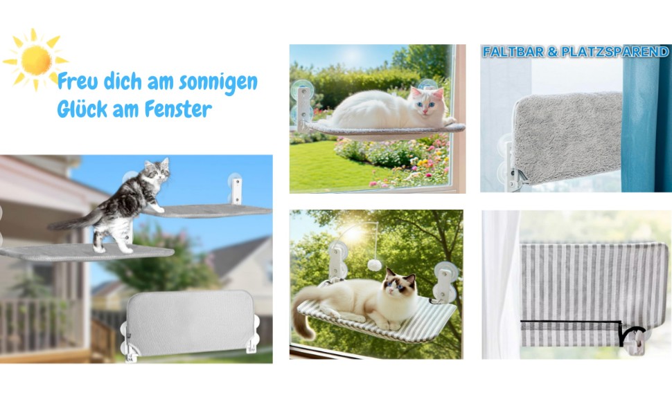 Кішка ліжко на вікно BnbnPup: гамак для котів з міцними присосками до 18 кг, знімний та перевертаний чохол, складна та стабільна конструкція (смужки, L)