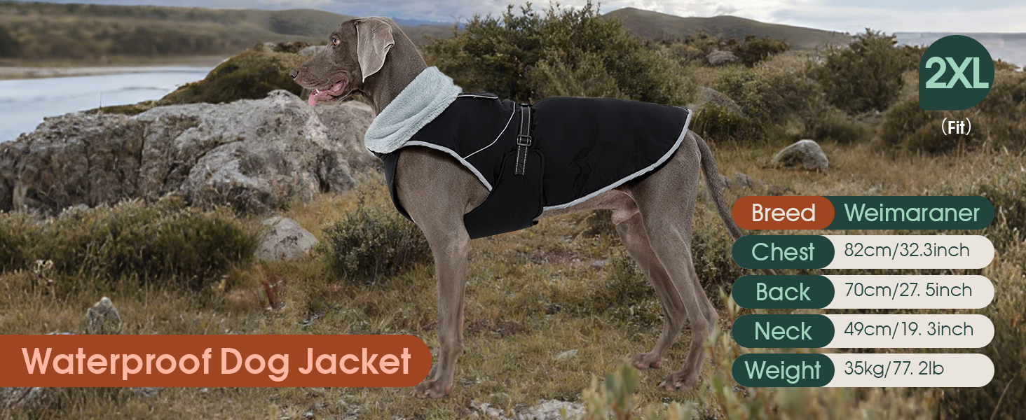 Куртка для собак Kuoser, тепла, водонепроникна, флісова, червона, розмір M