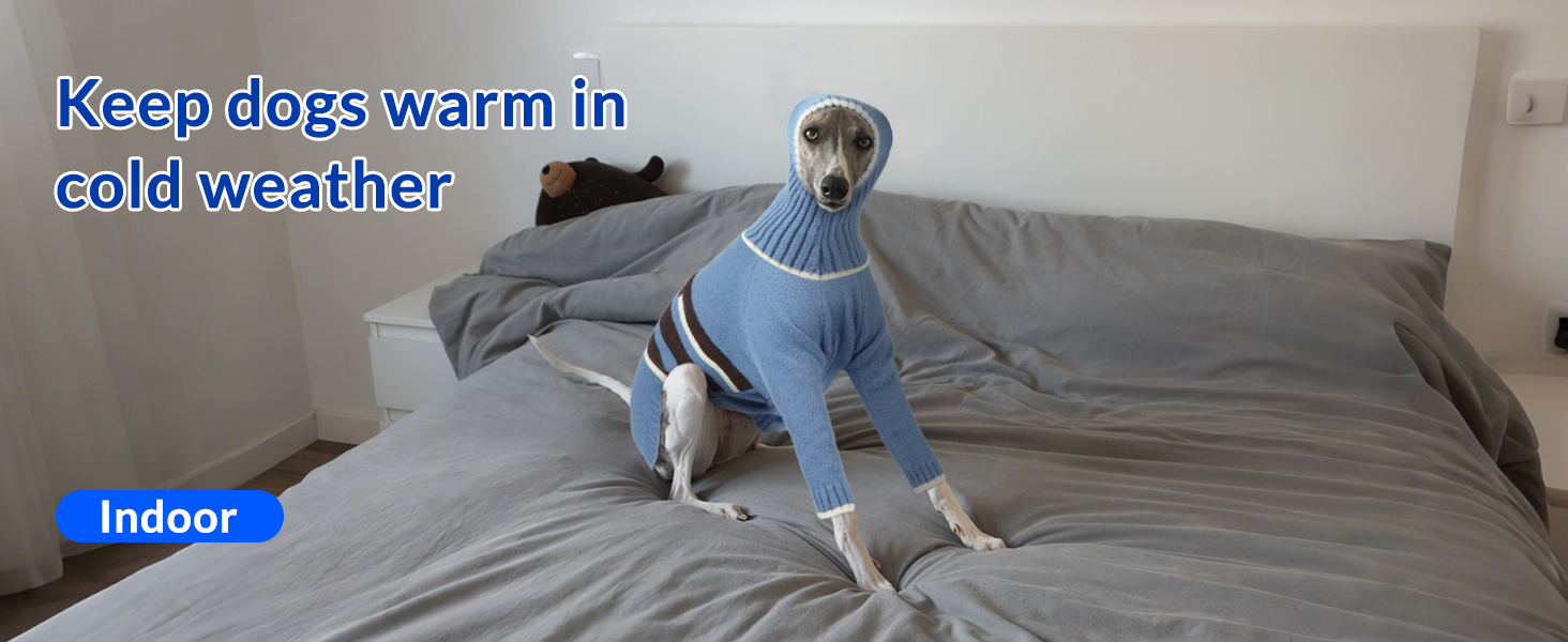 Пуловер для породистих собак Windhund Antel, теплий зимовий пуловер/світшот для великих собак, м'яка куртка для лайкерів (Areegrün, S, Blau)