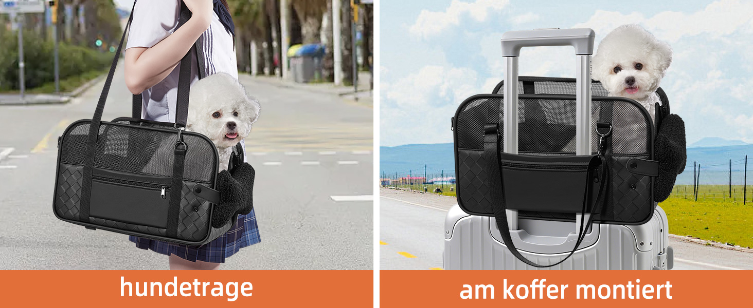 Транспортна сумка для собак та котів: переноска для тварин до 6 кг, з підстилкою та сталевим каркасом, чорна