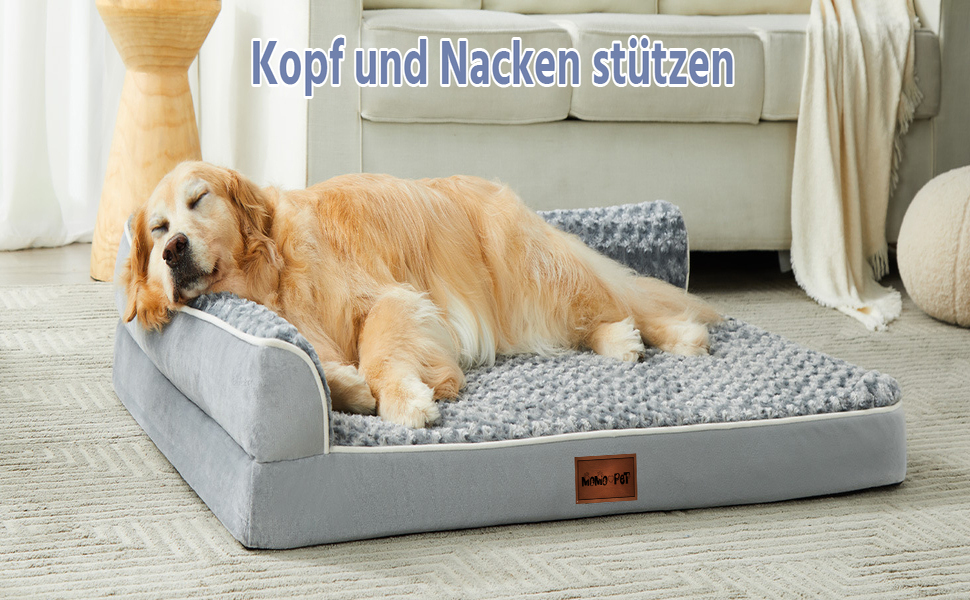 Ортопедичні лежанки для собак великих порід - водонепроникні, з водонепроникним підкладом, з неслизьким дном, знімний та пральний чохол (XL: 107 x 81 x 18 см)