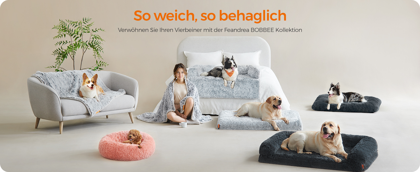 Ліжко для собак Feandrea, м'який килимок, довгий плюш, 122 x 74 см, м'яка підкладка, можна прати, багатофункціональне, PGW204K01 (L 110 x B 73 x H 10 см, темно-сірий)