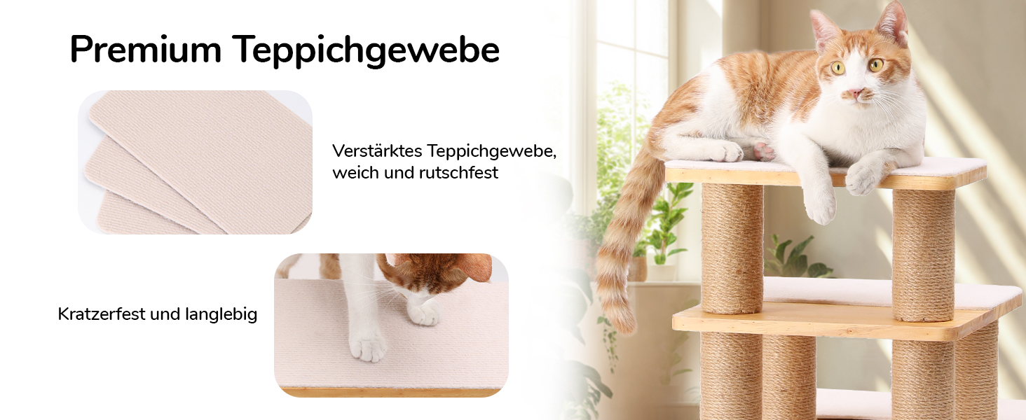 Сходинка для собак FUKUMARU, 3 сходинки, з дерева та джуту, регульована висота 18-51 см, вантажопідйомність до 90 кг, сірий колір