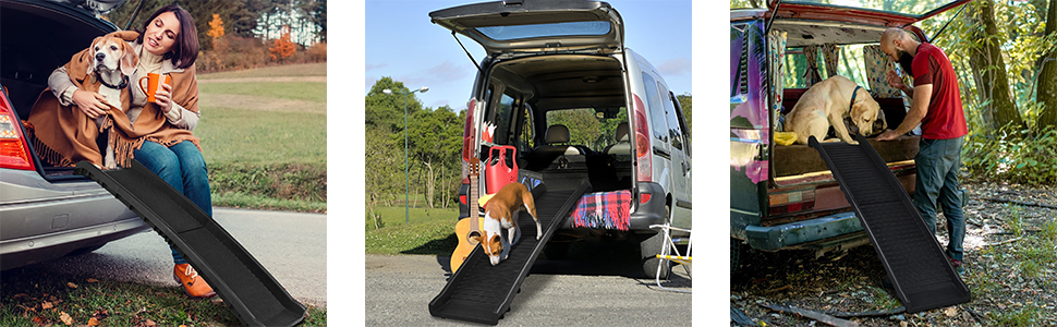 Наізі Рампа для собак 156см, складна, з антиковзким покриттям, для собак/кішок/домашніх тварин до 90 кг, чорна