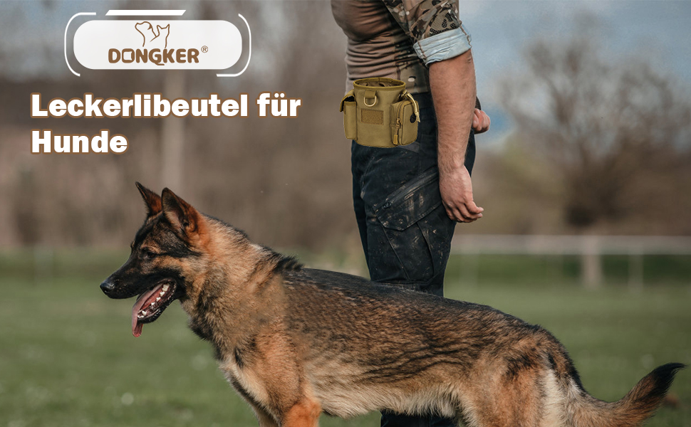 Сумка для тренування собак DONGKER, водонепроникна, з 2 кишенями, бежева