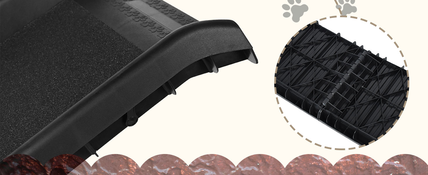 Рампа для собак Hunderampe, складна, антиковзка, до 90 кг, 156x40 см, для SUV, чорна