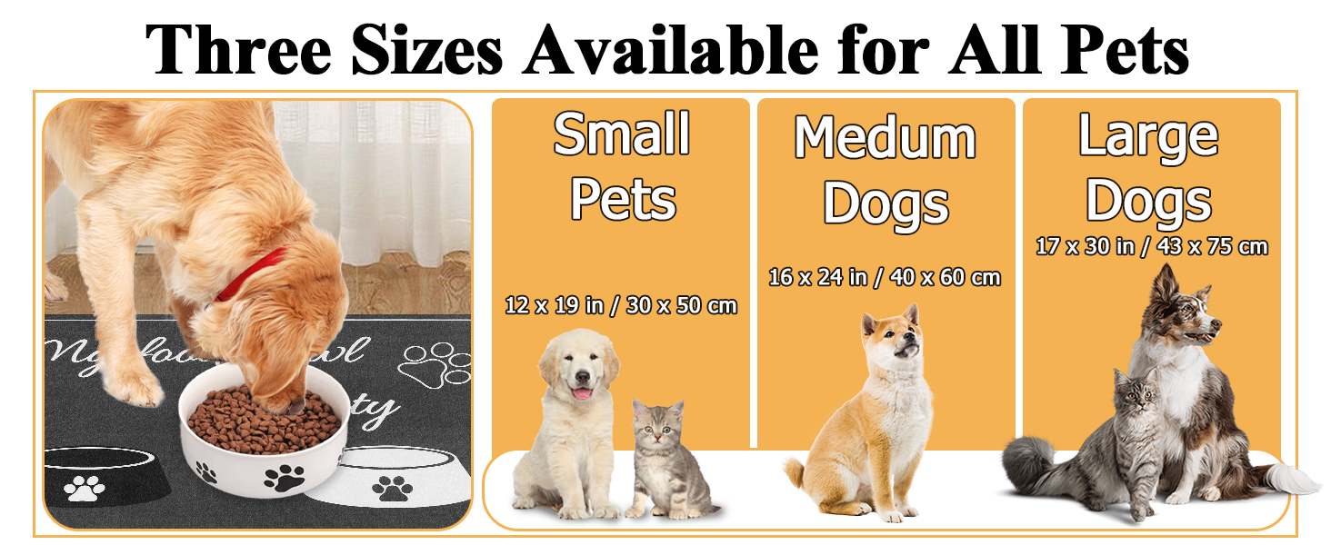 Нековзна килимок-підкладка під миску для собак та котів, сірий, 30 x 50 см