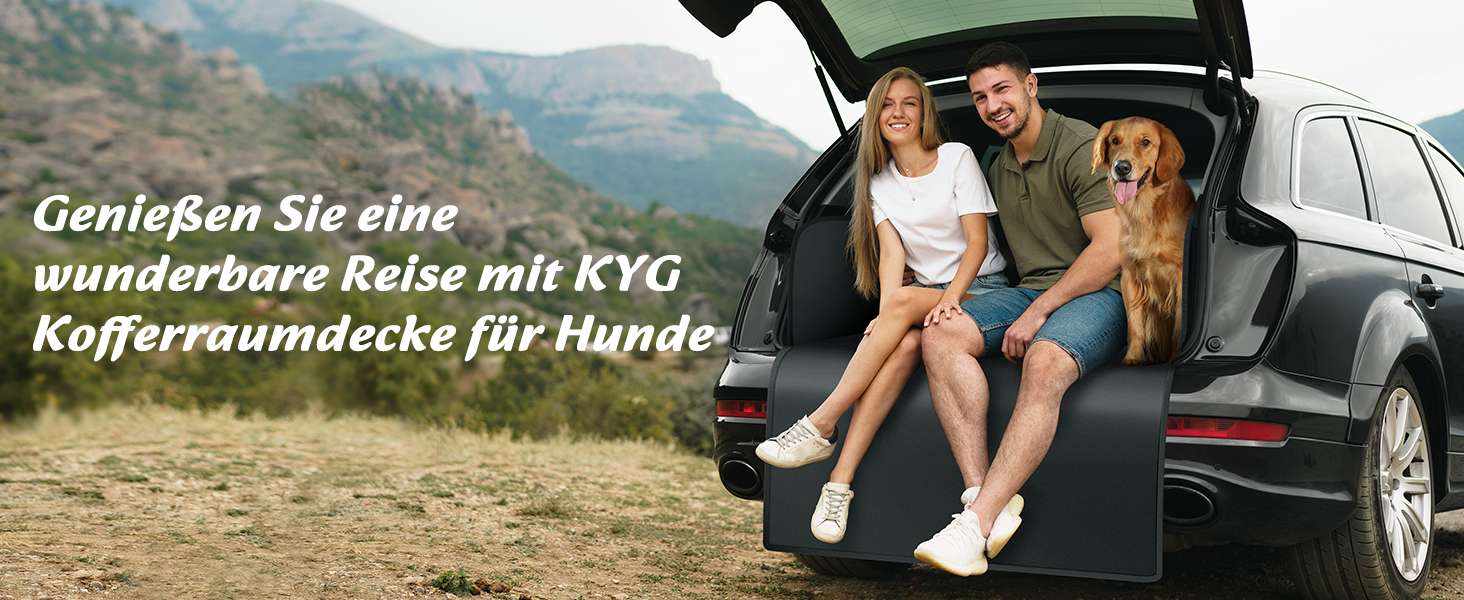 Захисний килимок у багажник для автомобіля для тварин KYG, чорний (XL+ 2 кишені)