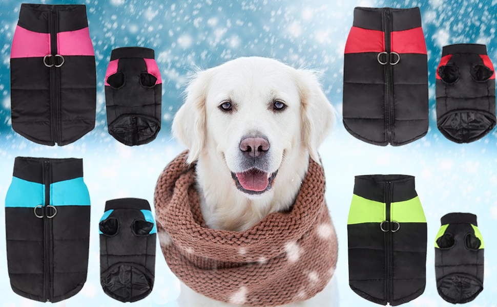 Зимовий теплий куртка для собак FeimaX, водонепроникний, для малих, середніх та великих собак, тепла підкладка, одяг для тварин, зелений, розмір M