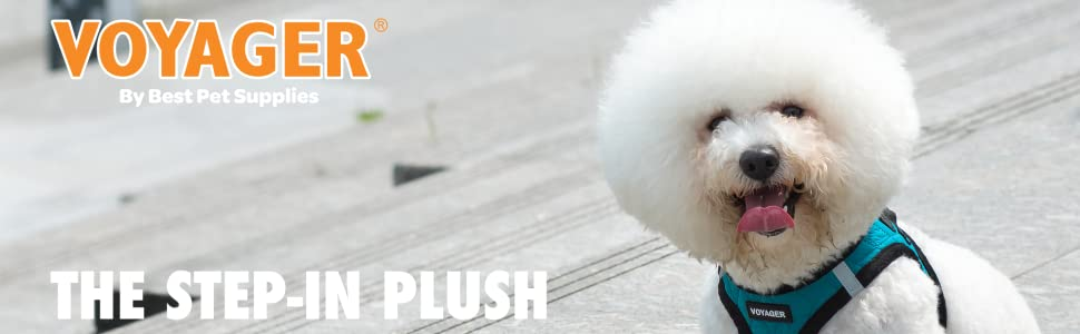 Нагрудник для собак Voyager Step-In з плюшу Best Pet Supplies, розмір S (обхват грудей 37-40 см), колір Latte