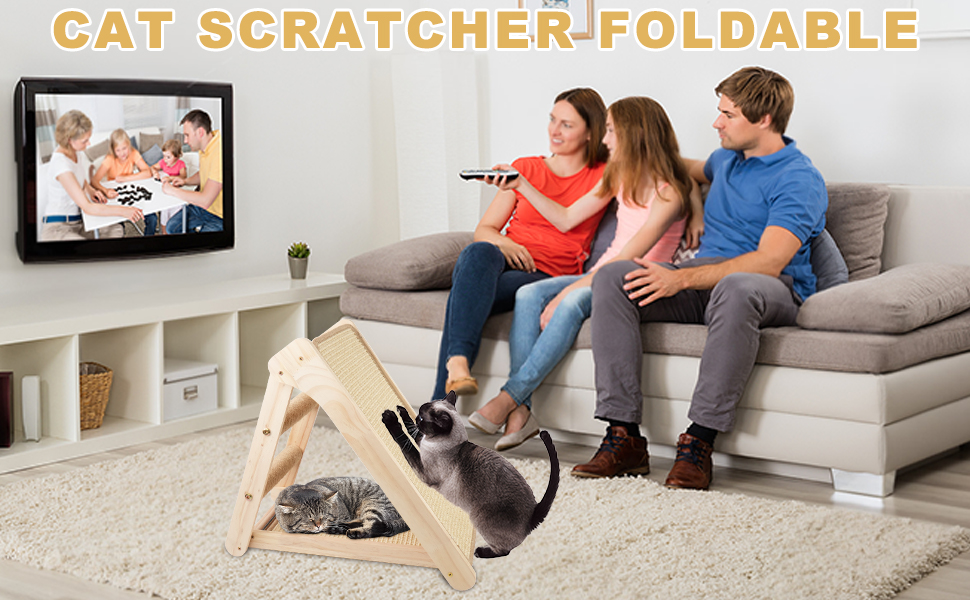 Котяче дряпальний борд Sibosen, 53x49x45 см, 3-в-1, з високоякісного сизалю, без встановлення