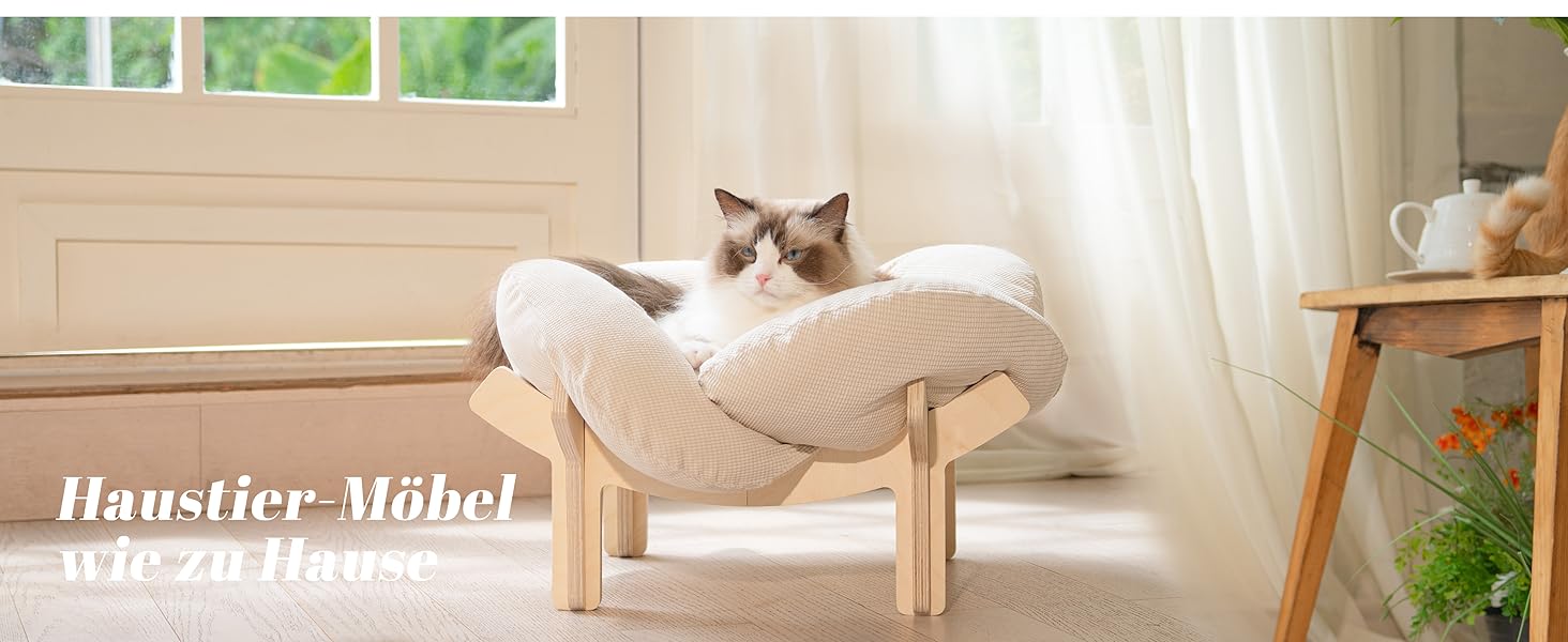 Кішка лежанка CheerPals, велика, 55x55 см, м'яка, біла, для котів усіх порід