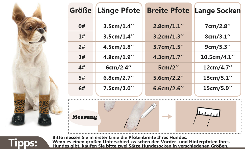 Водонепроникні шкарпетки для собак - захист лап, антиковзкі, 4 шт., для Лабрадора, Хаскі, леопардовий принт