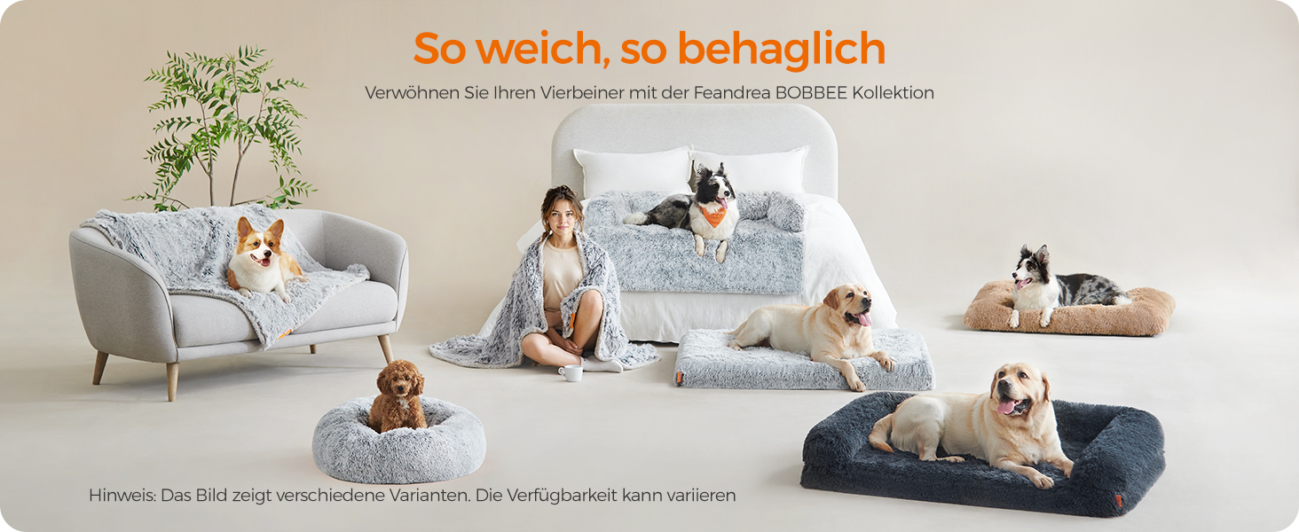 Ліжко для собак Feandrea, ліжко для котів, подушка-донат, 70 см, м'який плюш, знімний наповнювач, Ombré-Сірий