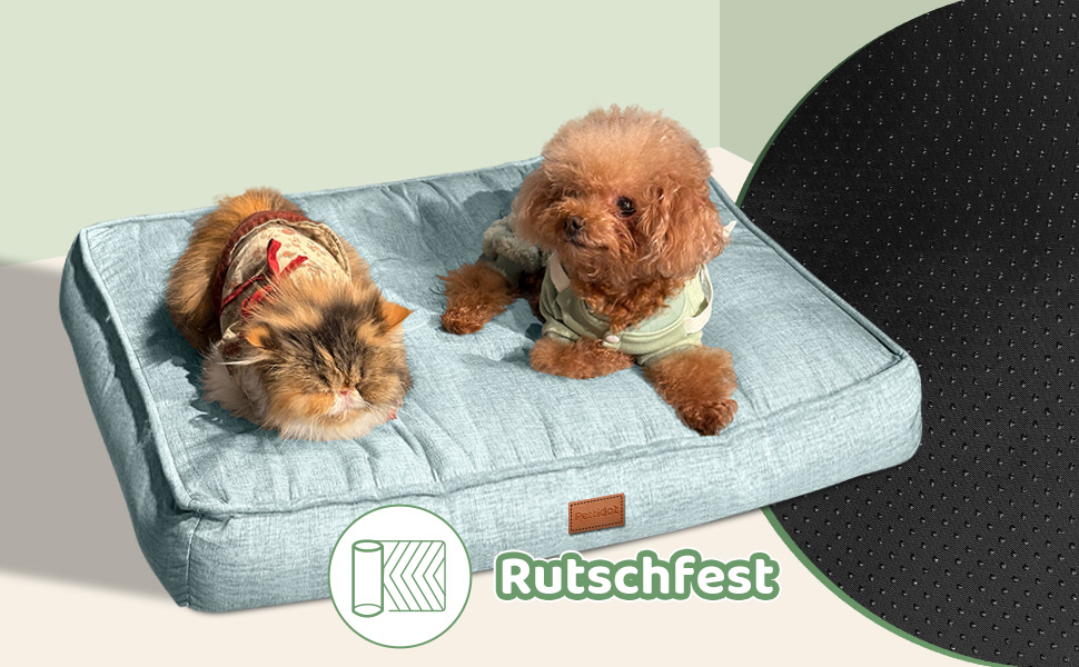 Килимок для собак Pettidot 70x55 см, зелений, знімний чохол, лежанка для собак середніх та маленьких порід