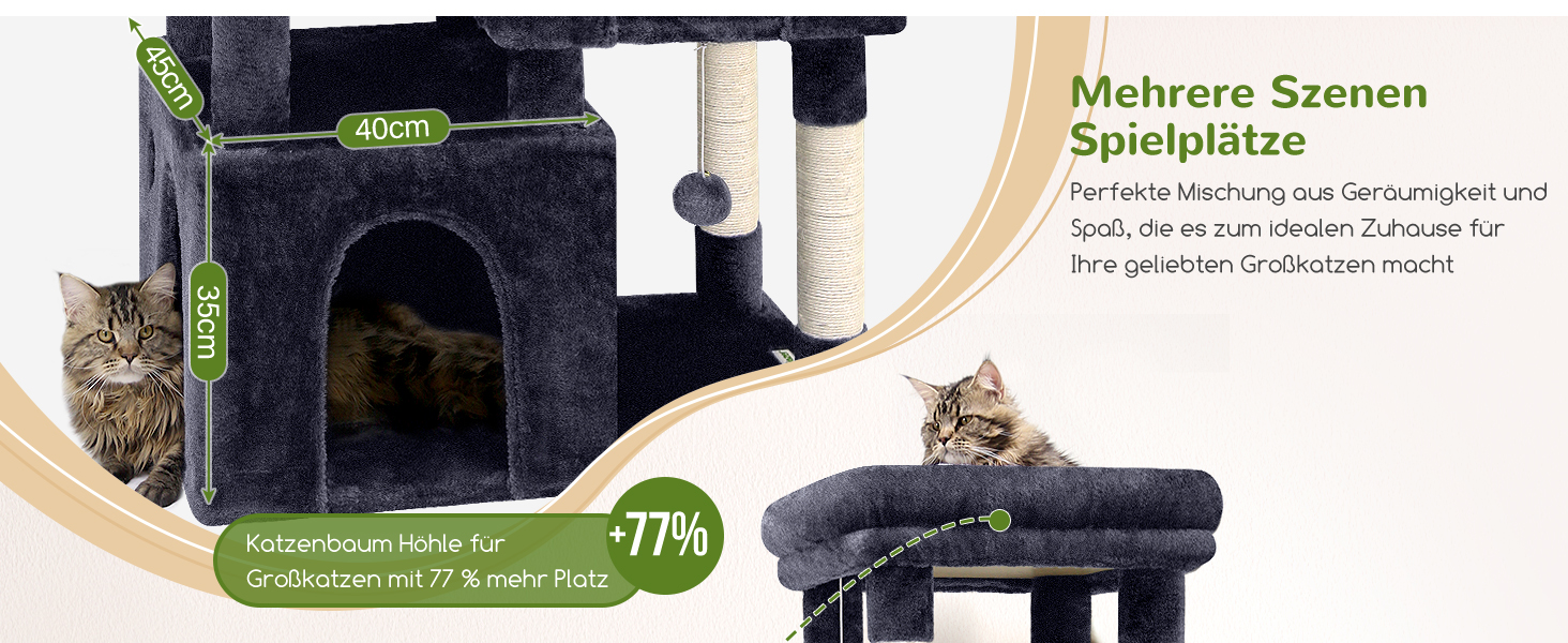 Драбина для котів Globlazer XL, бежева, 156 см, з будиночком, сизаль, іграшки