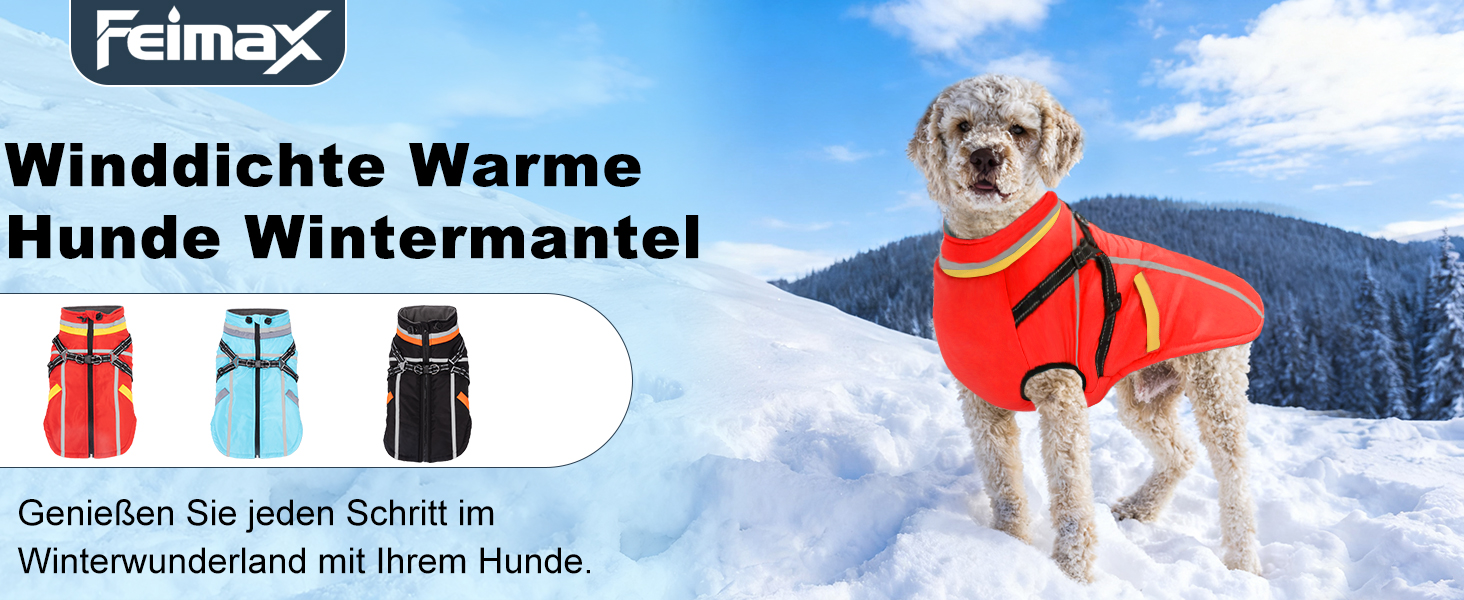 Теплий зимовий одяг для собак FeimaX: флісова куртка з блискавкою, для малих та середніх собак (червоний, 3XL)