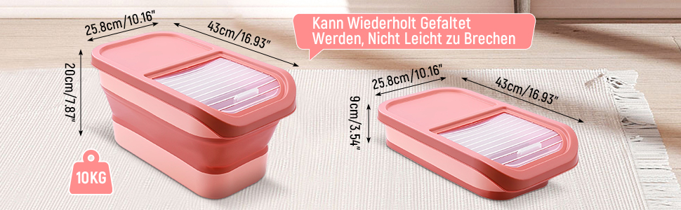 Контейнер для корму для собак Colcolo, 10 кг, складний, герметичний, зелений