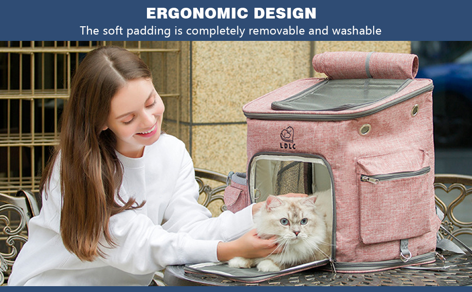 Рюкзак для собак і котів PETCUTE: складаний, з підкладкою, дихаючий, з регульованими ременями, сірий