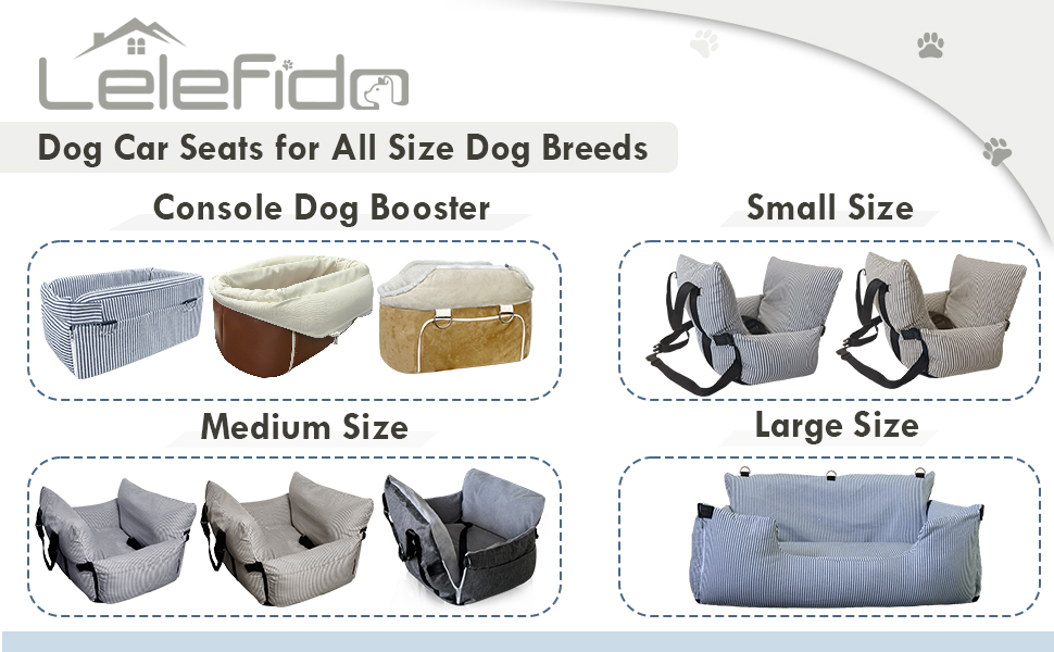 Автокрісло для собак - автокрісло-бустер для маленьких та середніх собак до 18 кг з ременем безпеки та кишенями для зберігання, антиковзаюча підставка (смугастий морський колір) (коричневий, 76.2 x 52 см)
