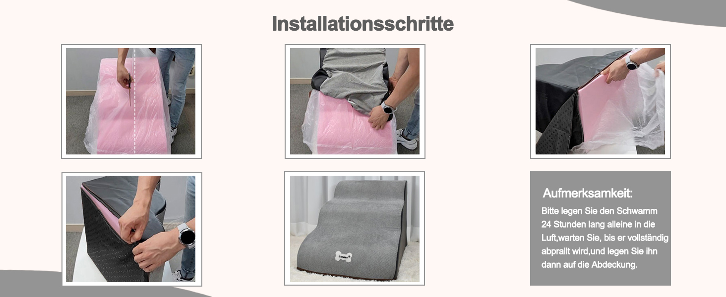 Сходинка для собак Galatée: м'яка, зручна, знімний чохол на блискавці, для легкого підйому, сірого кольору