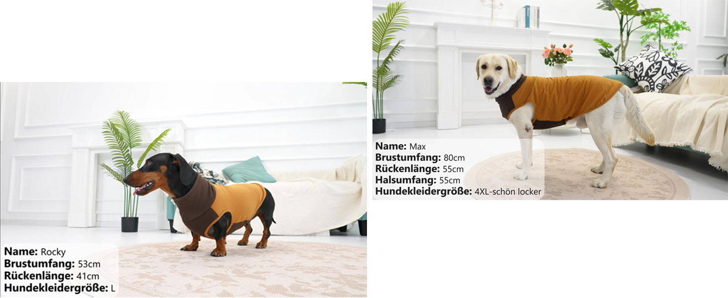 Пуловер для великих собак з флісу, ультра м'який, без рукавів, колір коричневий, обхват грудей 48 см