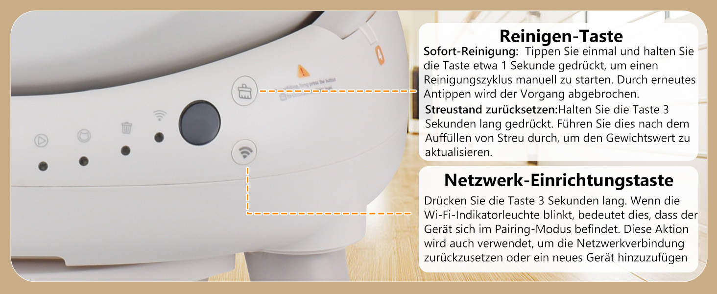 Автоматичний лоток для котів Katzenklo Selbstreinigend 73L з додатком, датчиками безпеки, захистом від запаху та моніторингом здоров'я. Підходить для кількох котів. Коврик для котячого туалету в комплекті. Колір: сірий.