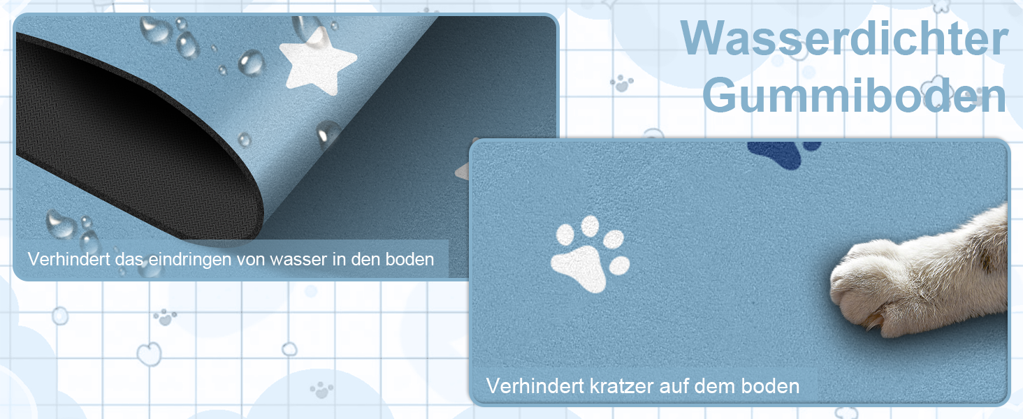 Килимок під миску для собак Bleswin 30x50 см, водопоглинаючий, антиковзкий, коричневий