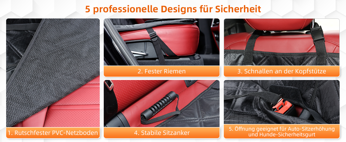 Захист для заднього сидіння автомобіля для собак KYG, водовідштовхувальний, знімний, 135x58x45 см, з ременем для собак