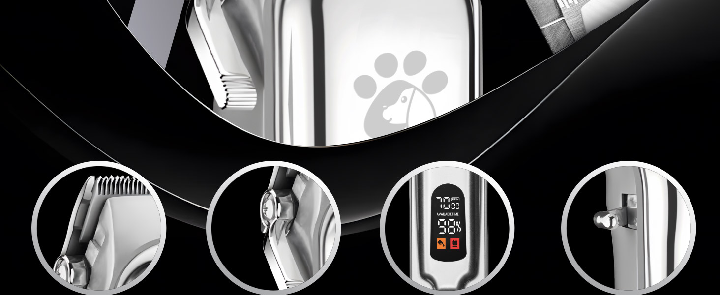 Професійна машинка для стрижки волосся Coldspot - для густого волосся, бездротова, з LED-дисплеєм, тиха, з металевим корпусом