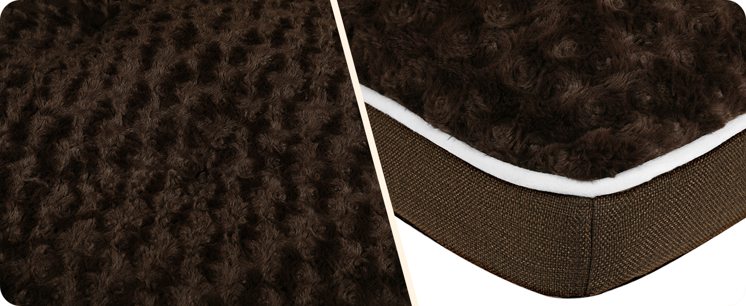 Ортопедичне ліжко для собак, матрац для собак з двошаровим дизайном, миється, знімний кошик для собак, 105 см для середніх собак, коричневий L 105 x B 69 x H 12 см Коричневий