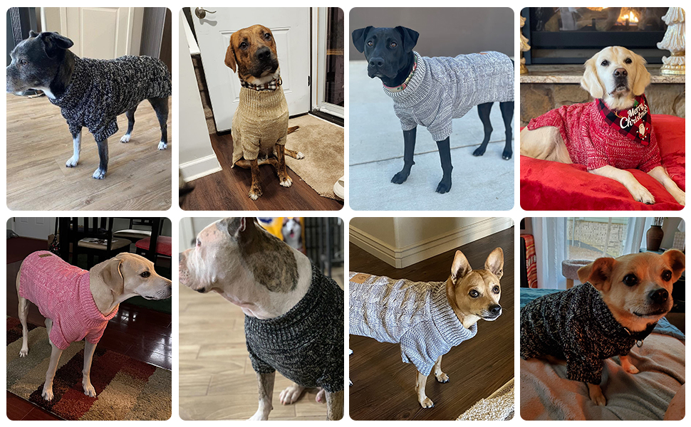 KOOLTAIL Пуловер з коміром-стойкою для собак, теплий зимовий одяг, розмір S (L, червоний)