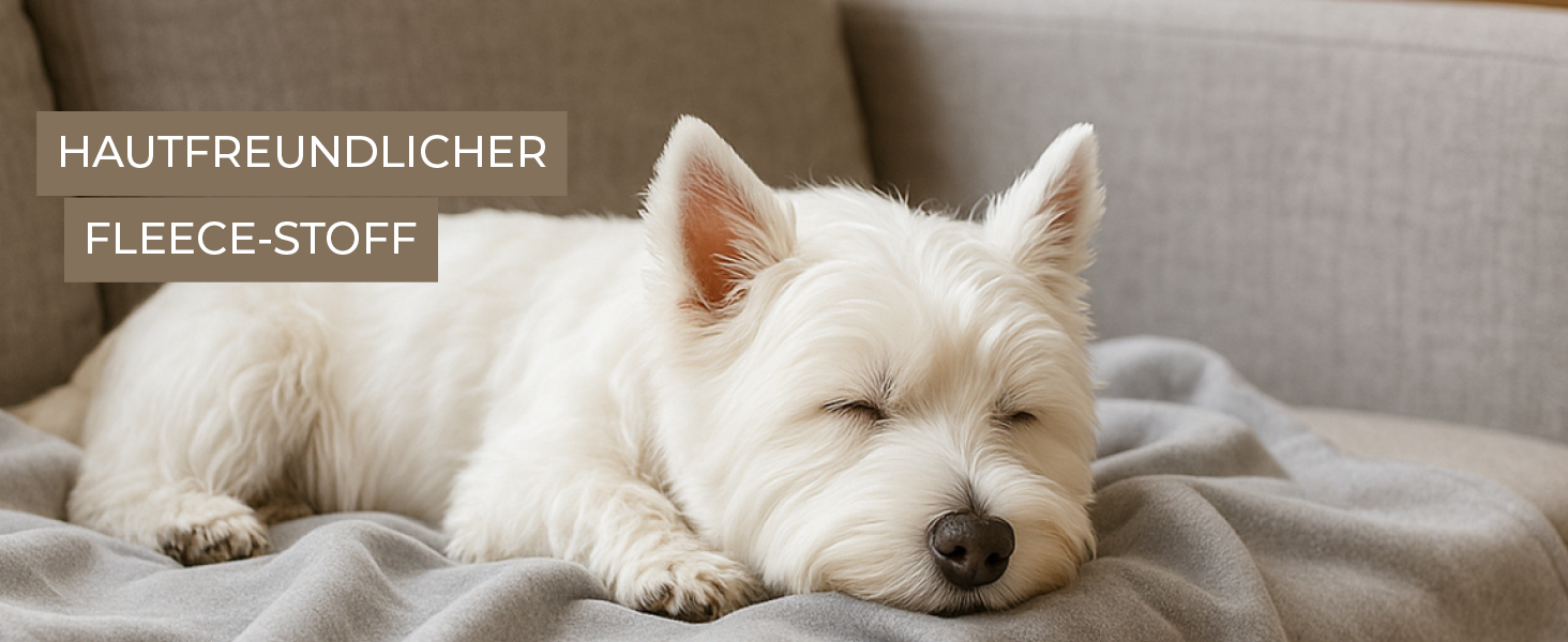 М'яка ковдра для собак Doctor Bark, 100x70 см, блакитна, миюча до 95°C, флісова, Made in Germany