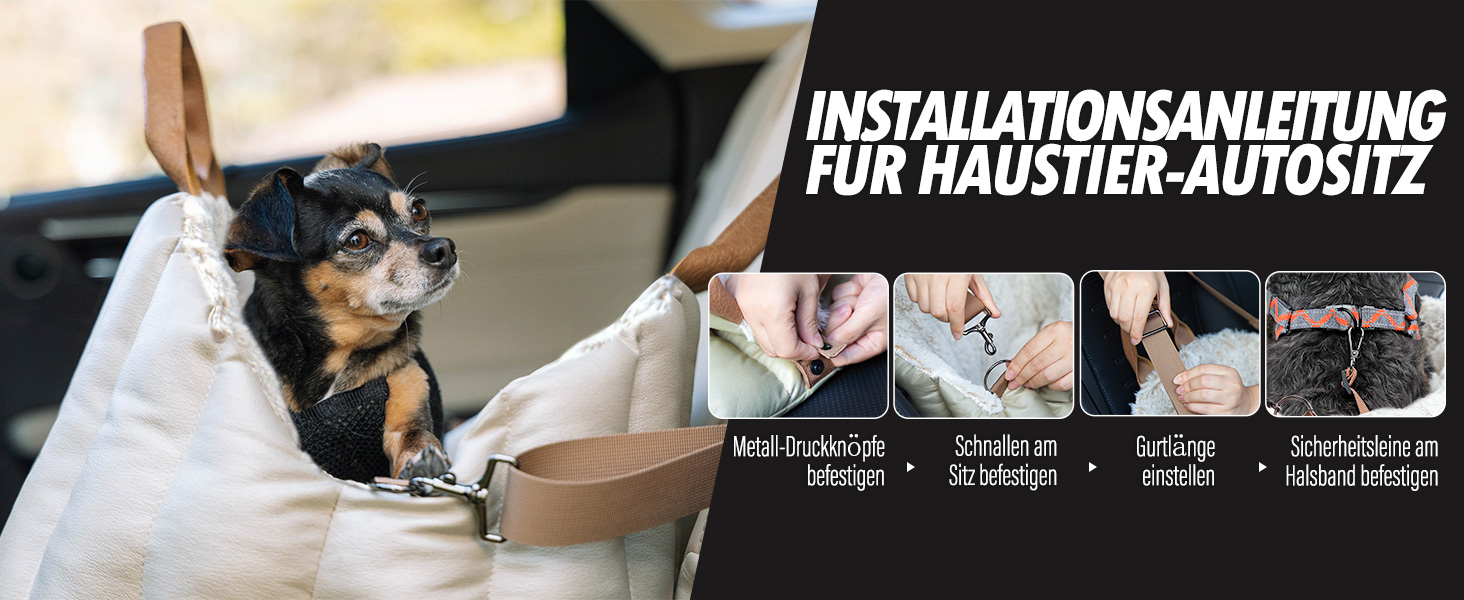 Автомобільне крісло, переноска та ліжко для маленьких собак ClevaHome – Крісло для собак до 4,5 кг, переноска для дому та вулиці