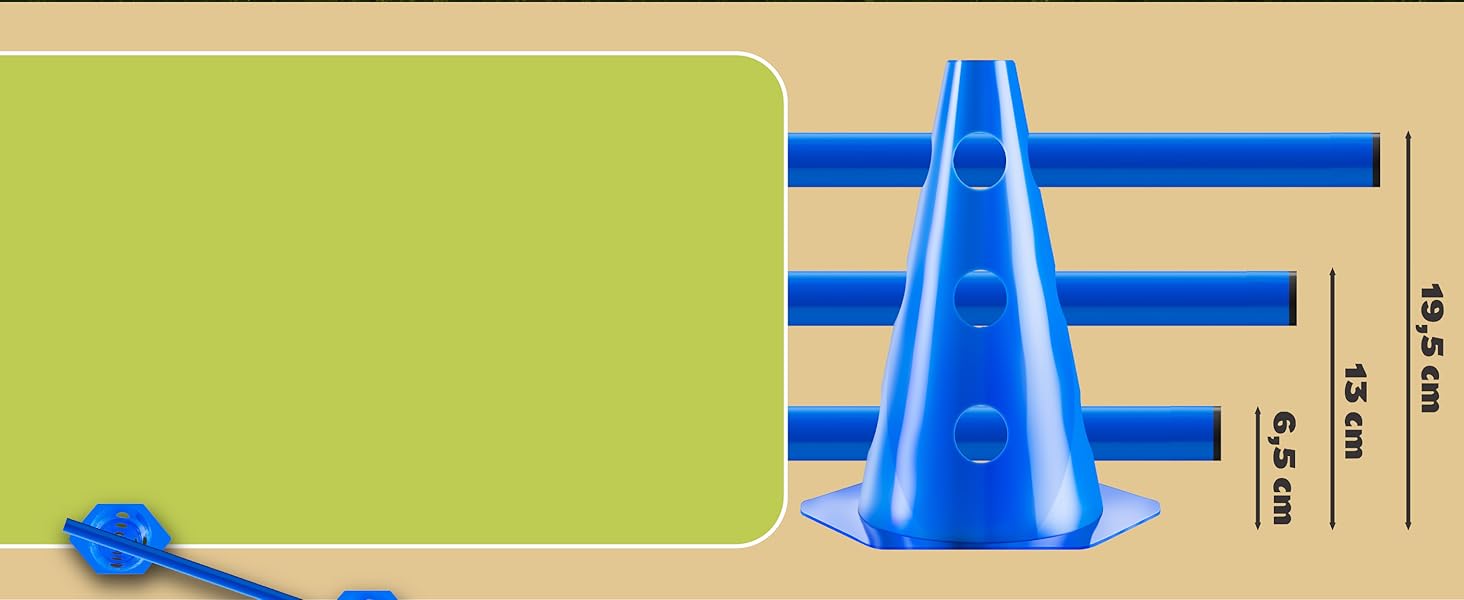 Набір перешкод для собак All Pets United®; Агілити-обладнання для собак та коней; Набір з перешкод, стержнів та конусів для тварин та футбольного тренування; Стійкий до погодних умов та стабільний (4 комплекти)